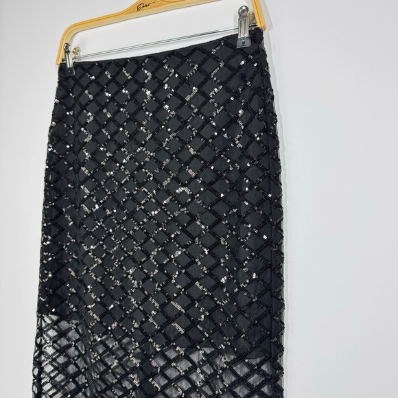 J. Crew Collection Black Lattice Sequin Pencil Skirt NWT - Picture 8 of 17
